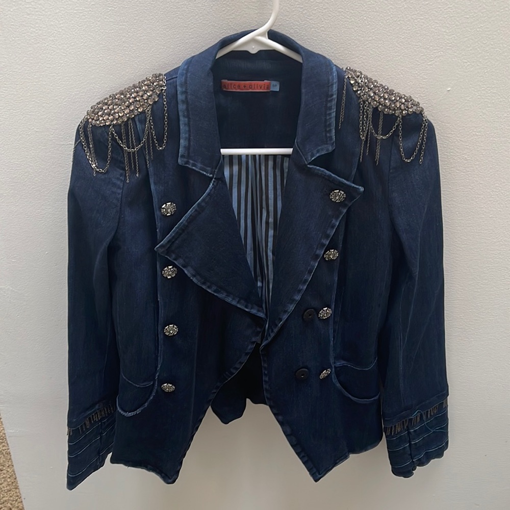Alice + Olivia embellished jeans jacket